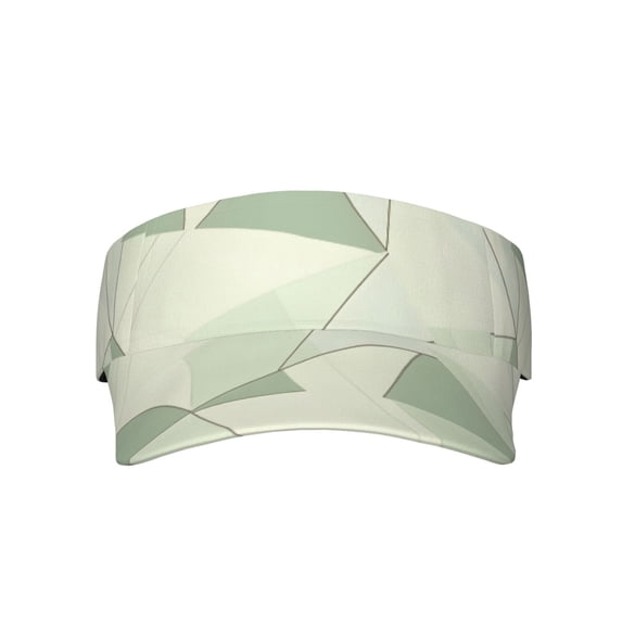 This Unisex Sunshade Open-Top Hat Features An Open-Top Design That Is Not Stuffy And Has A Curved Eave Palegreen Geometric Lines_3