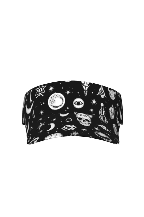 This Unisex Sunshade Open-Top Hat Features An Open-Top Design That Is Not Stuffy And Has A Curved Eave Retro Skull Head (2)