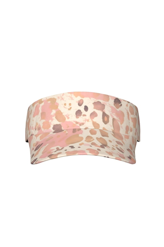This Unisex Sunshade Open-Top Hat Features An Open-Top Design That Is Not Stuffy And Has A Curved Eave Rose Gold Foil Leopard Print_42