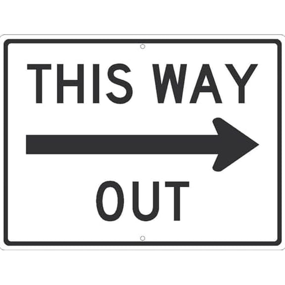 This Way Out With Arrow Sign - Traffic Metal Sign 8x12 Inch for Security Use