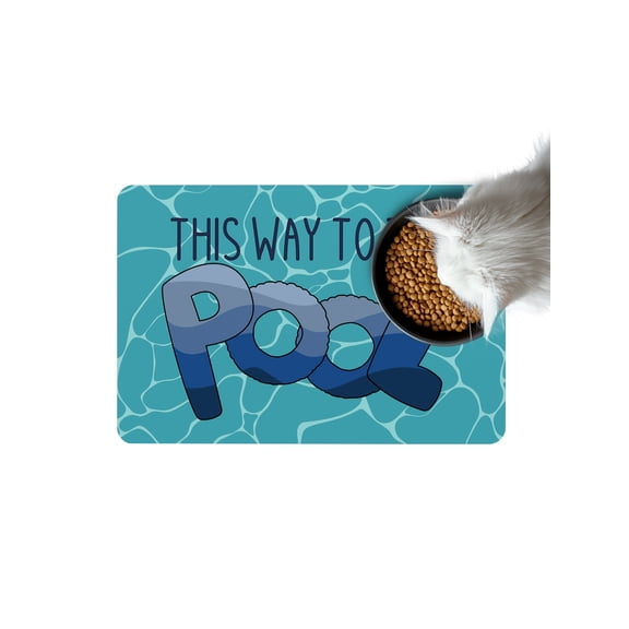 This Way To The Pool Doormat Non Slip Diatomaceous Earth Door Mat Absorbent Quick Dry Soft Washable Entrance Rug for Bathroom Laundry Room 24"x36"