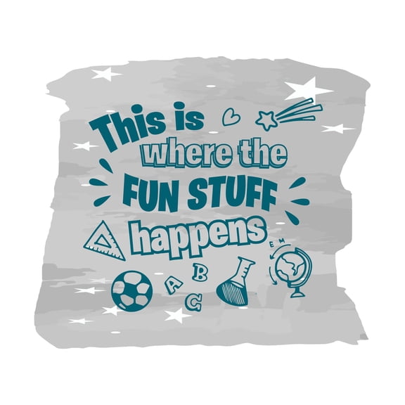 This is Where the Fun Stuff Happens Science Lab Educational Quote Funny Wall Decal Wall Art Sticker Designs Vinyl Stickers For Home House Walls Rooms Windows Bedroom Decoration Size (26x26 inch)