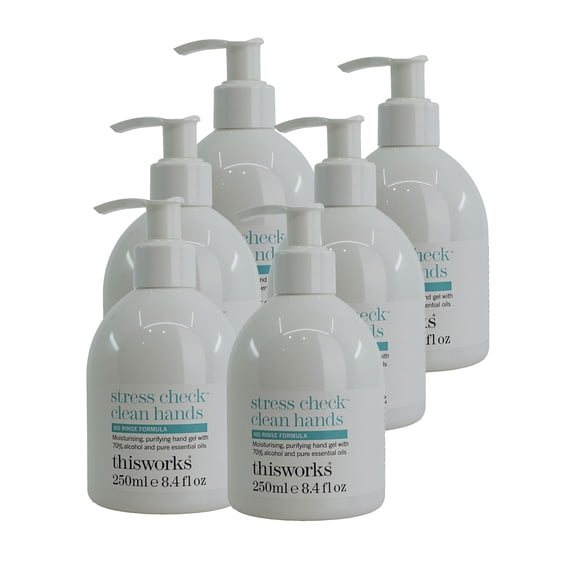 ThisWorks Stress Check Clean Hands Moisturizing, Purifying Hand Gel 8.4 oz Set of 4