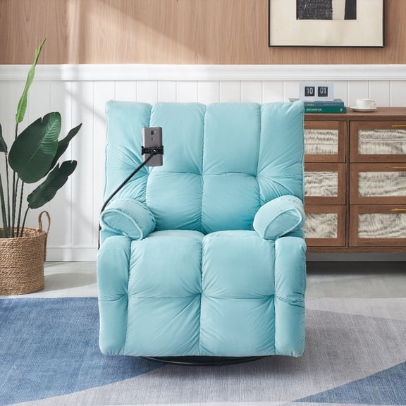 Modern Cyan Solid Wood Single Sofa 29.535.436.6cm Soft and Comfortable