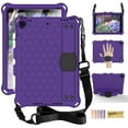 thumbnail image 1 of iPad 10.2 Case with Screen Protector, Dteck Shockproof Case for iPad 8th Generation / iPad 7th Generation with Removable Shoulder Strap/Hand Strap/Pencil Holder, Heavy Duty Rugged Case, Purple/Black, 1 of 6