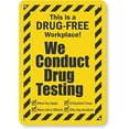 thumbnail image 1 of This is A Drug Free Workplace! We Conduct Drug Testing Sign 12 x 8 Inches Tin Sign Metal, 1 of 5