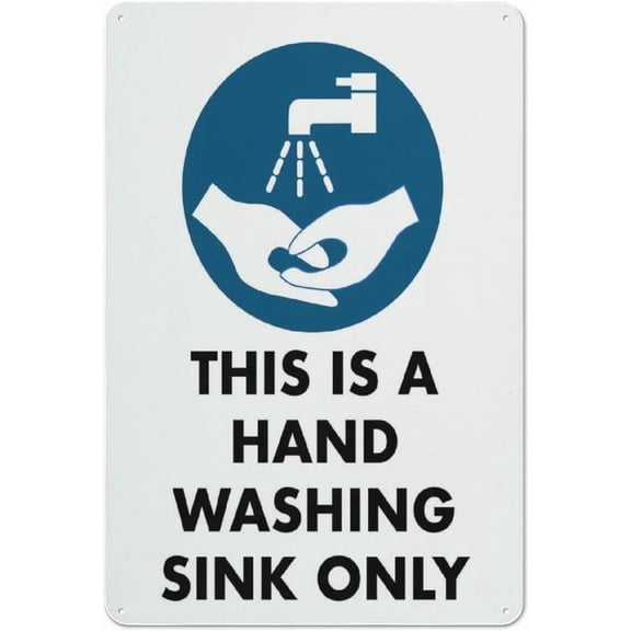 This is A Hand Washing Sink Only Tin Sign Warning Metal Sign Vintage Wall Decor for Home Farm Bar Coffee Shop Club Decoration 8x12 Inch