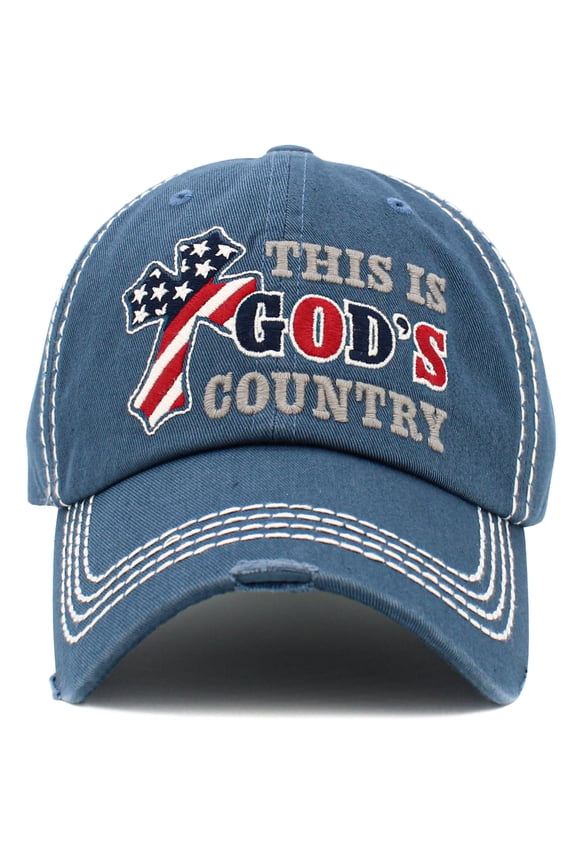 This is God's Country Distressed Vintage Washed Baseball Cap Womens
