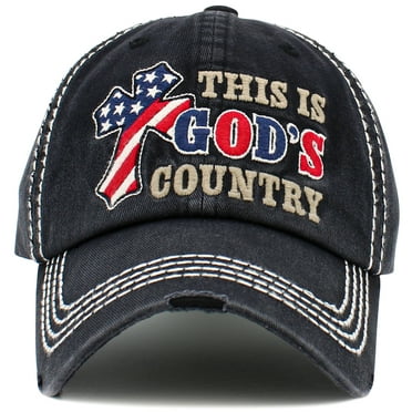 This is God's Country Distressed Vintage Washed Baseball Cap Womens