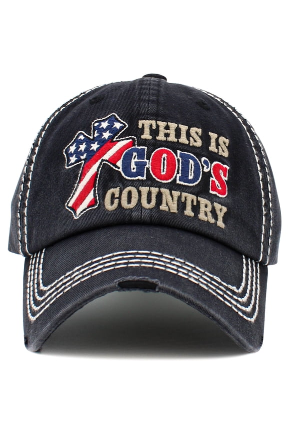 This is God's Country Distressed Vintage Washed Baseball Cap Womens