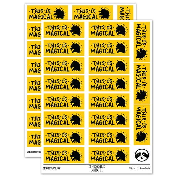 This is Magical Unicorn Teacher Student School Sticker Set - Yellow - Gloss Finish - 2.00" Large