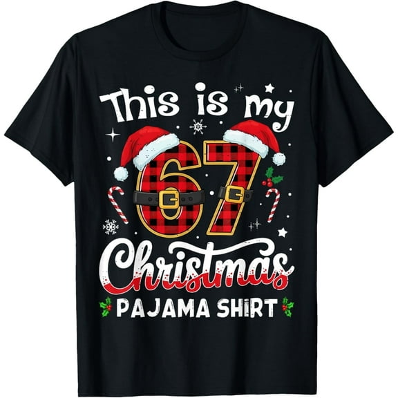 This is My 67 Christmas Pajama 67 Meme Gen Alpha Boys Girls T-Shirt
