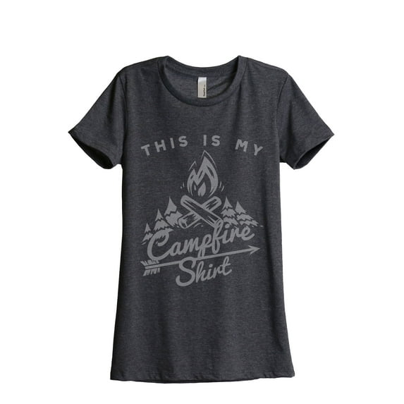 This is My Campfire Shirt Women's Fashion Relaxed T-Shirt Tee Charcoal Grey Small