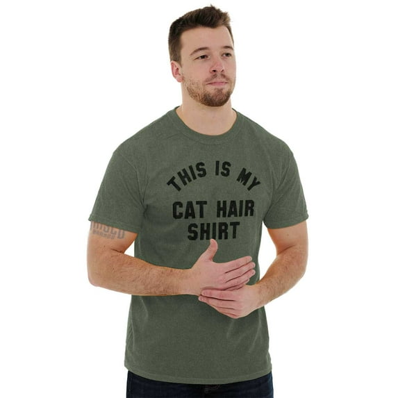 This is My Cat Hair Shirt Pet Humor Plus Size Crewneck Graphic Tee Shirt Brisco Brands 4X
