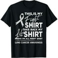 thumbnail image 1 of This is My Fight Shirt Lung Cancer Awareness Support Ribbon T-Shirt men and women can wear, black, white, gifts, 1 of 4
