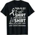 thumbnail image 1 of This is My Fight Shirt Lung Cancer Awareness Support Ribbon T-Shirt, 1 of 4