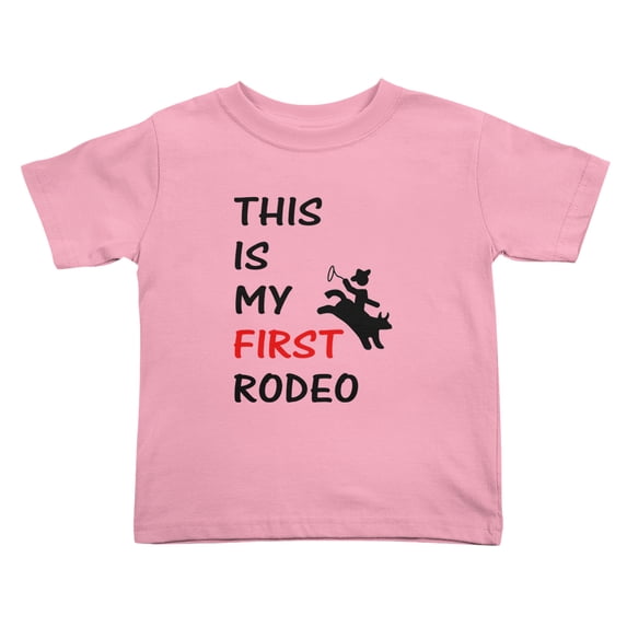 This is My First Rodeo Cute Toddler T-Shirts for Boys Girls (Pink, 5/6T)