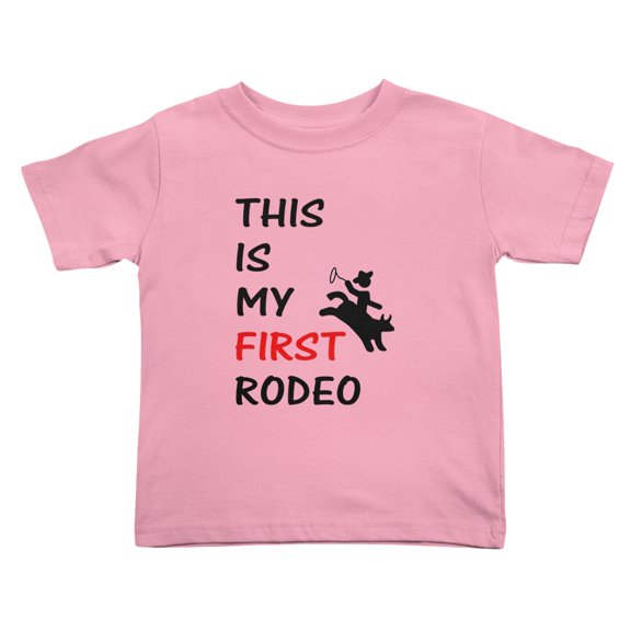 This is My First Rodeo Cute Toddler T-Shirts for Boys Girls (Pink, Youth L)