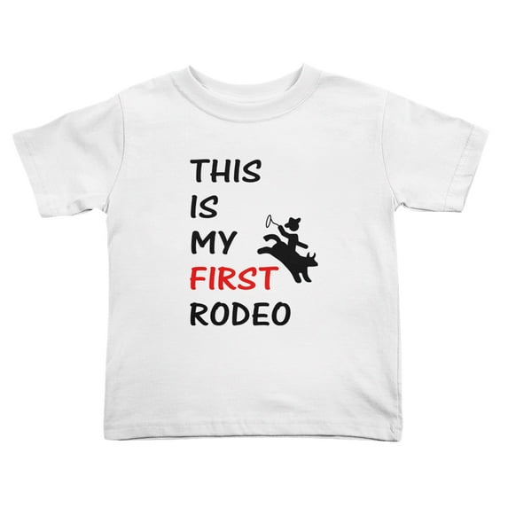 This is My First Rodeo Cute Toddler T-Shirts for Boys Girls (White, Youth XL)