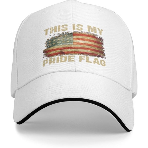 This is My Pride Flag American Flag Hat Adjustable Hat Trucker Baseball Cap for Men Women