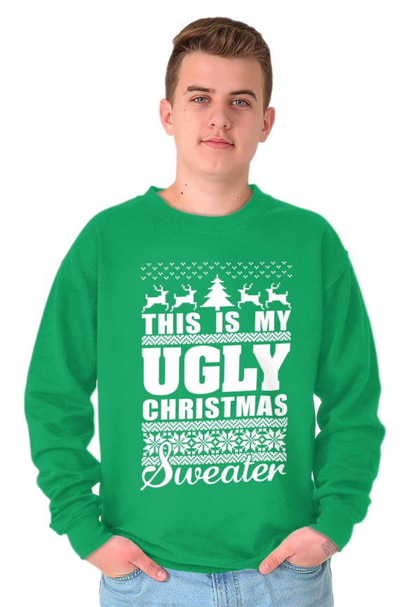 This is My Ugly Christmas Sweater Sweatshirt for Men or Women Brisco Brands S