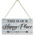 This is Our Happy Place Love Wooden Hanging Sign - 12 x 8 Inch ...