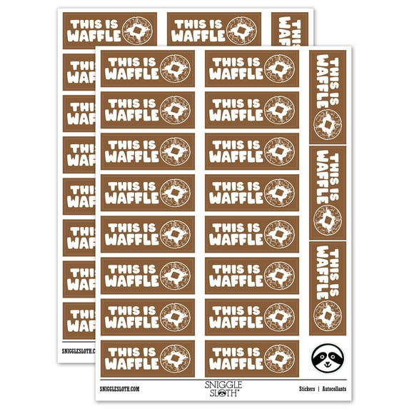This is Waffle Awful Teacher Student School Sticker Set - Brown - Gloss Finish - 2.00" Large