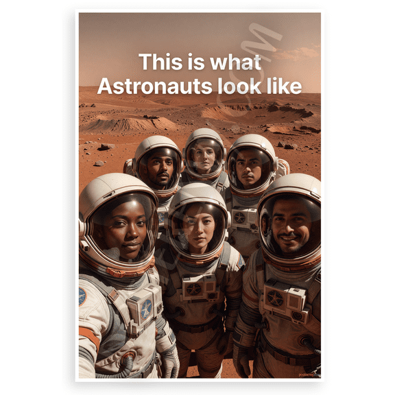 This is What Astronauts Look Like Diverse Mars Team Inspirational 12x18 US Made Poster