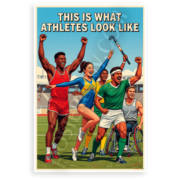 This is What Athletes Look Like Diverse Sports Group Retro 12x18 US Made Poster