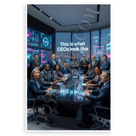 This is What CEOs Look Like Diverse Executives Futuristic Boardroom 12x18 US Made Poster