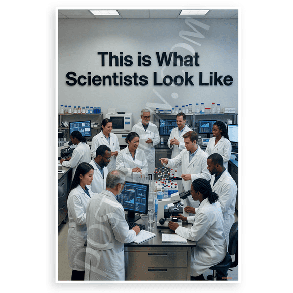 "This is What Scientists Look Like" Diverse Lab Team Educational 12x18 US Made Poster