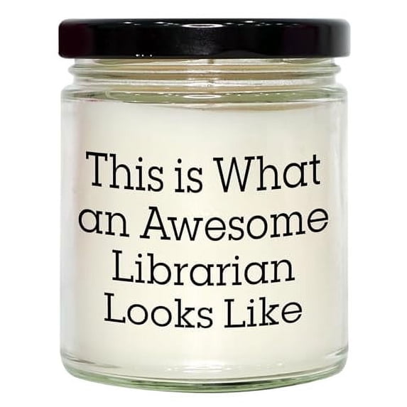 This is What an Awesome Librarian Looks Like 9oz Vanilla Soy Candle Gift from Men to Librarian at Christmas