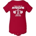 thumbnail image 1 of This is What an Awesome One Year Old Looks Like Baby Bodysuit Many Sizes and Colors Red, 1 of 4