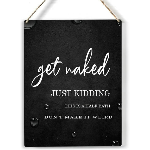This is a Half Bath Wood Sign Bathroom Wooden Signs Rustic Hanging Plaque Home Wall Art 8x10 Sign Wall Decor for Home Bathroom