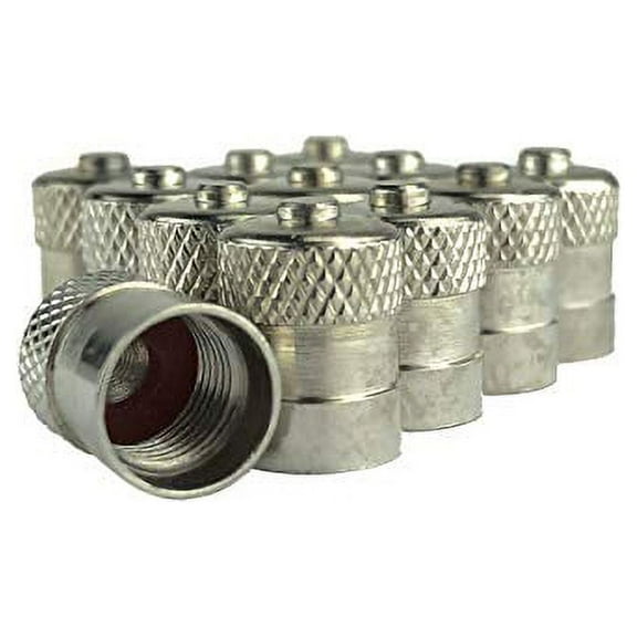This is a Pack of Twelve Metal Dome Type Valve Caps with Inner Seals