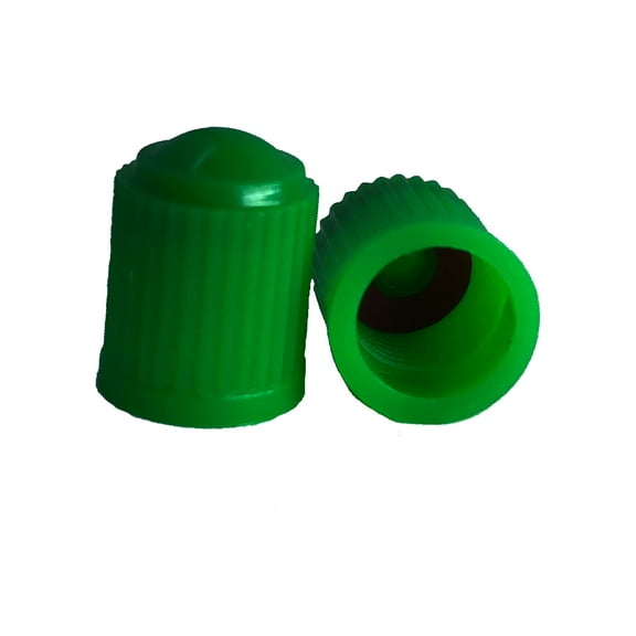 This is a single Green Valve Cap with Inner Seal for Nitrogen filled tires