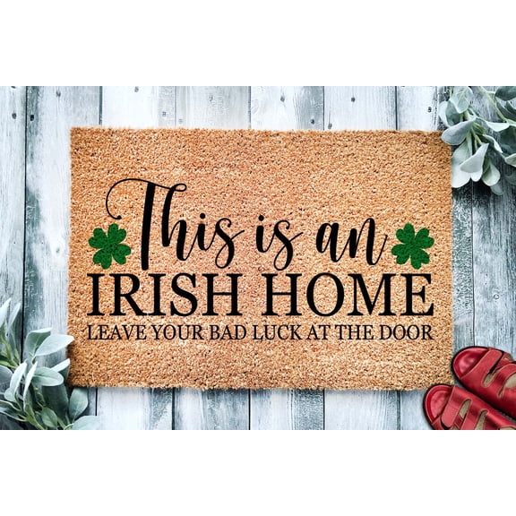 This is an Irish Home Shamrock Doormat | St. Patrick's Day | Custom Doormat Closing Gift | Welcome Doormat | Front Door Mat | Irish Gift