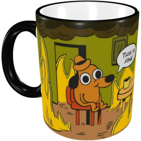 This is fine mug,funy Mug Travel Coffee Mug For Men Women 11 Ounce Ceramic Tea Cup,funy Inspirational Gifts Black