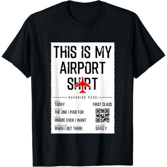 This is my Airport shirt Family Travel T-ShirtMen and women, Black T-shirt, size: Extra large