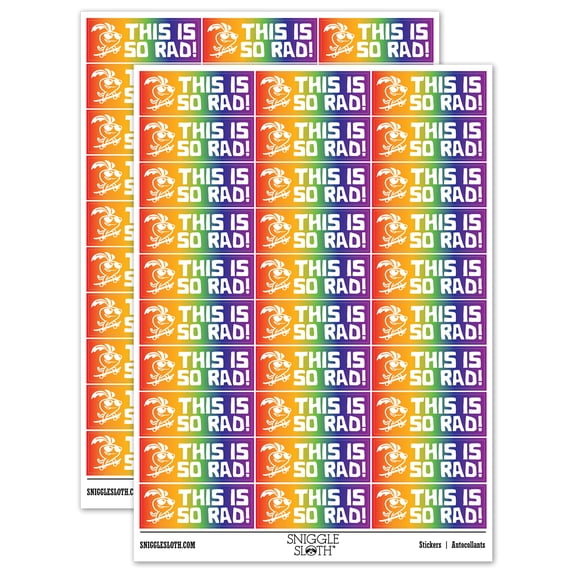 This is so Rad Radish Teacher Student School Sticker Set - Rainbow - Gloss Finish - 1.75" Medium