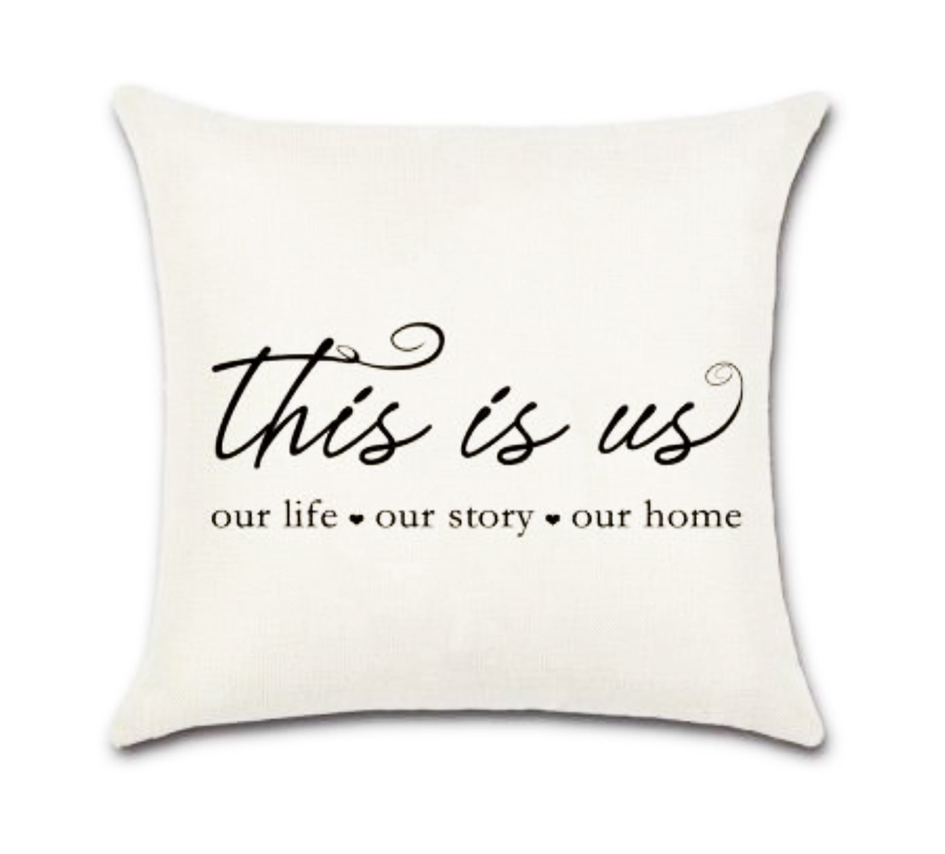 This is us - Cursive Script Writing Design Cotton Linen Fabric ...