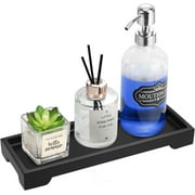 Luxspire Bathroom Vanity Tray, Resin Black Bathroom Tray Toilet Tank Tray, 11 x 4 inch Kitchen Sink Trays, Countertop Organizer for Candles Soap Towel Perfume Holder Jewelry Dish, Small, Matte Black
