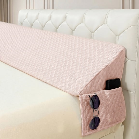 1Pc Triangular Wedge Pillow, Gap Filler For Mattress And Headboard, Ideal For Summer Use, Nice Home Decor & Practical Gift.Cover Material: 100% Polyester(Pink-Twin)