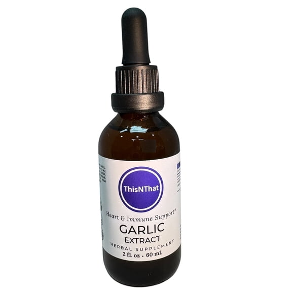 ThisNThat Organic Garlic Herbal Glycerin Extract Tincture, Gluten-Free, Sugar-Free, Alcohol-Free, Vegan, Non-GMO, 2 Oz