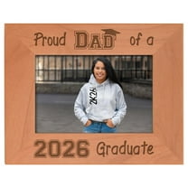 ThisWear 2026 Graduation Gifts For Proud Dad of a 2026 Graduate Wood Laser Engraved Landscape 4x6 Picture Frame