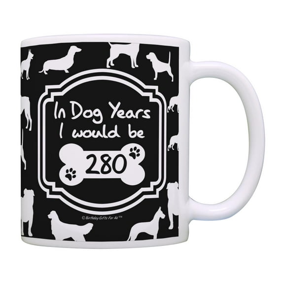ThisWear 40th Birthday Gifts for All in Dog Years I Would Be 280 Dog Gag 11 ounce Coffee Mug Black