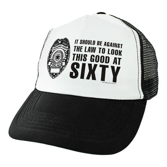 ThisWear 60th Bday Gifts Against The Law to Look This Good At Sixty Turning 60 Birthday Party Trucker Hat
