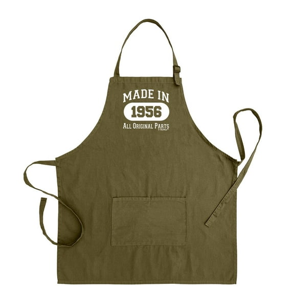 ThisWear 70th Birthday Made In 1956 All Original Parts Two Pocket Apron Military Green WAPN-0310