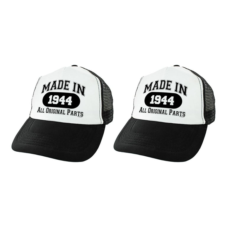 ThisWear 60th Birthday Hat Set Made in 1964 All Original Parts Bday Gifts  for Men & Women 2-Pack Trucker Hats Black