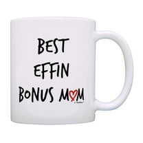 ThisWear Adoptive Mom Gifts for Women Best Effin Bon-s Mom Ever Handwritten Text 11oz Ceramic Coffee Mug Handwritten